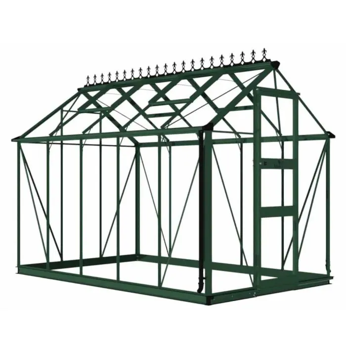Halls Cotswold Burford Greenhouse - 610 - 6ft x 10ft - Toughened - Green