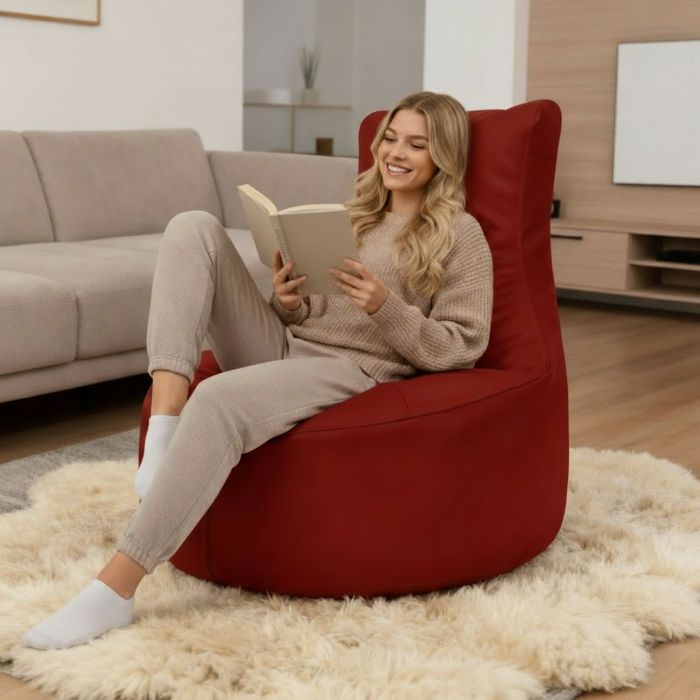 Lotus Bean Bag Chair - Dark Red main product photo