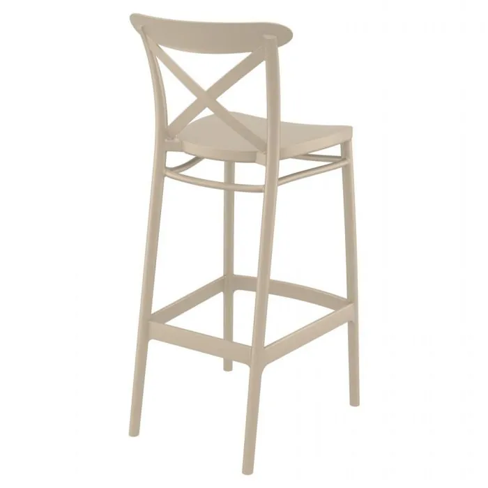 Cross Bar Stool - Taupe 