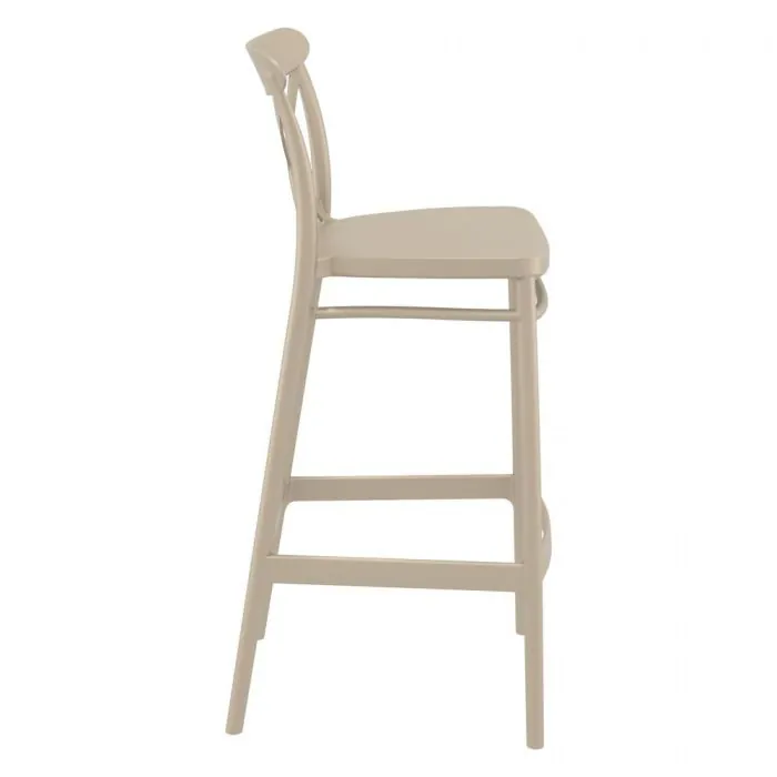 Cross Bar Stool - Taupe 