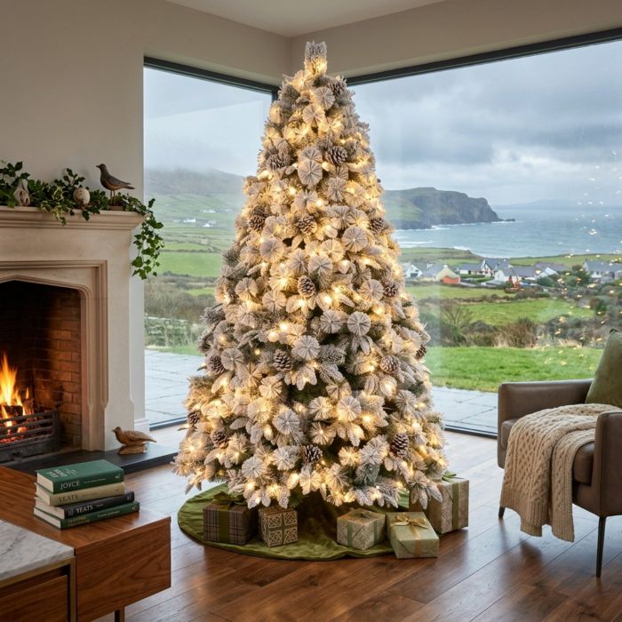 Everglen Snowy Crann 7ft Artificial Snow Christmas Tree with Warm White LED main product photo