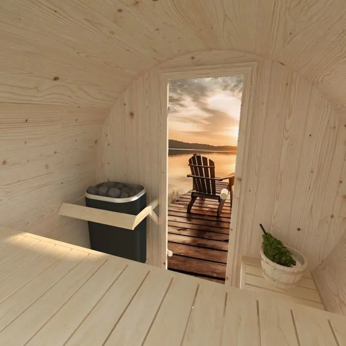 Anita 2m x 1.6m Barrel Sauna