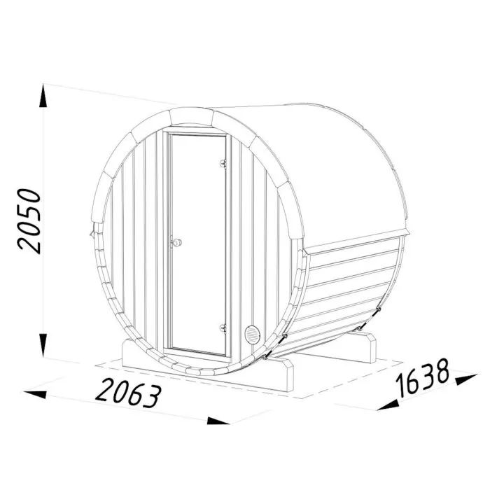 Anita 2m x 1.6m Barrel Sauna