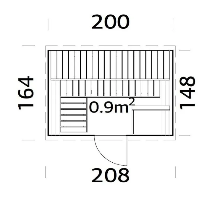 Anita 2m x 1.6m Barrel Sauna