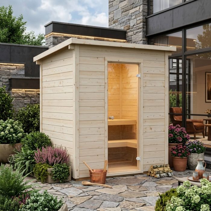 Eir 2.2m x 1.8m Compact Garden Sauna with 6kW Heater main product photo