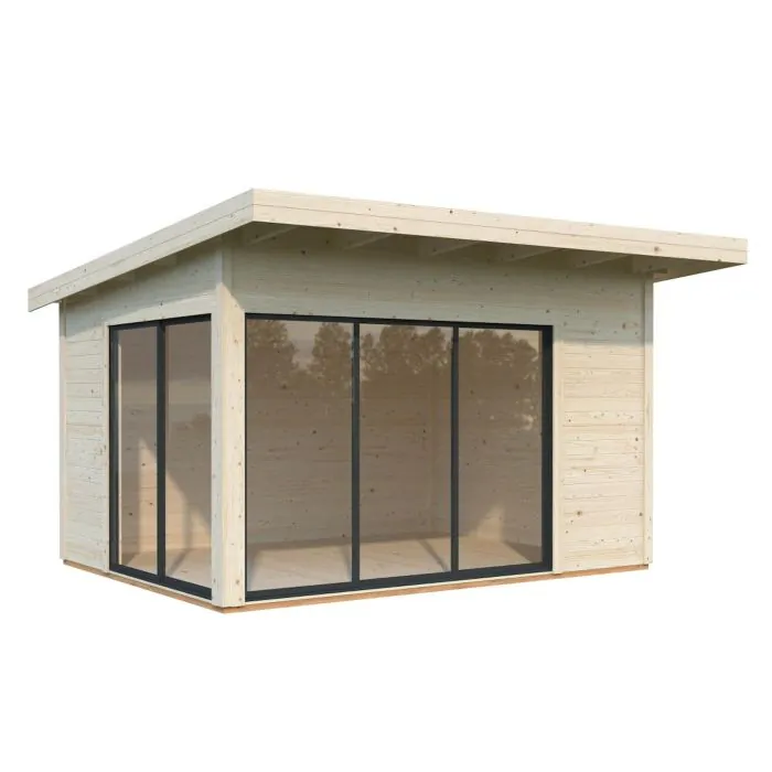 Andrea 11.2m (2.6m x 3.9m) Slide Plus Garden Room / Garden Office with Double Toughened Glass