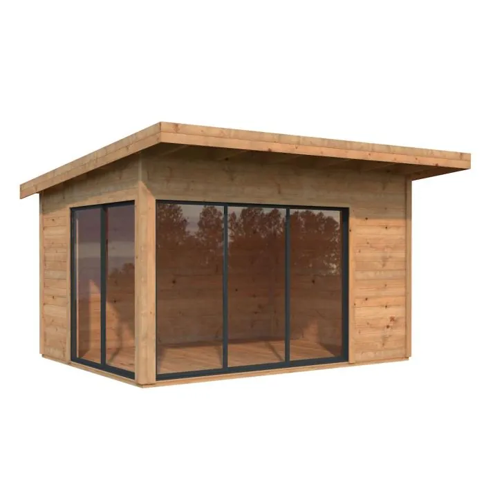 Andrea 11.2m (2.6m x 3.9m) Slide Plus Garden Room / Garden Office with Double Toughened Glass
