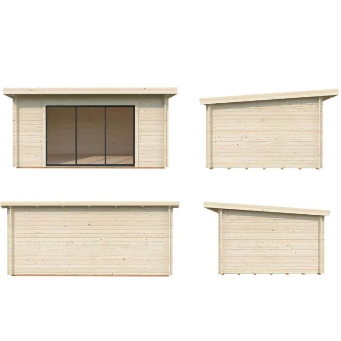 Lea 14.2sqm (2.4m x 4.7m) Slide Plus Garden Room / Home Office with Double Toughened Glass