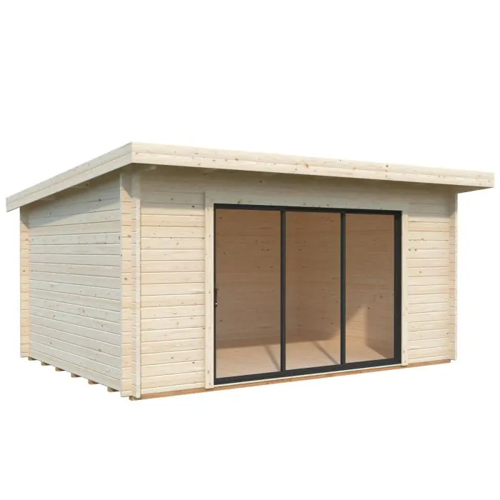 Lea 14.2sqm (2.4m x 4.7m) Slide Plus Garden Room / Home Office with Double Toughened Glass