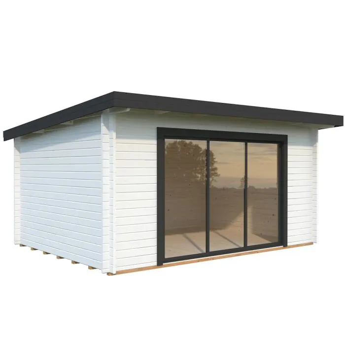 Lea 14.2sqm (2.4m x 4.7m) Slide Plus Garden Room / Home Office with Double Toughened Glass