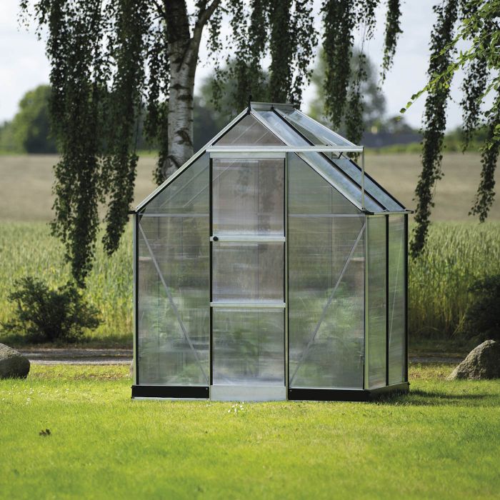 Halls ICON 6 Greenhouse - 2.5m² - 6ft x 4ft - Polycarbonate - Silver main product photo