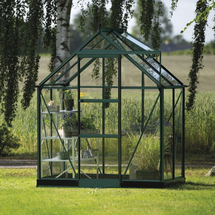 Halls ICON 6 Greenhouse - 2.5m² - 6ft x 4ft - Toughened - Green main product photo