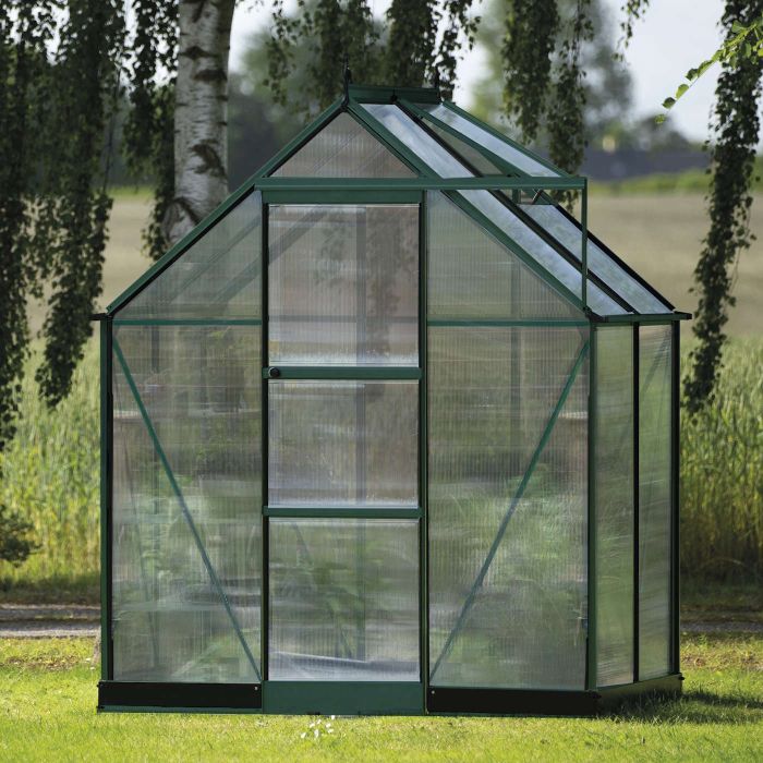 Halls ICON 6 Greenhouse - 2.5m² - 6ft x 4ft - Polycarbonate - Green main product photo