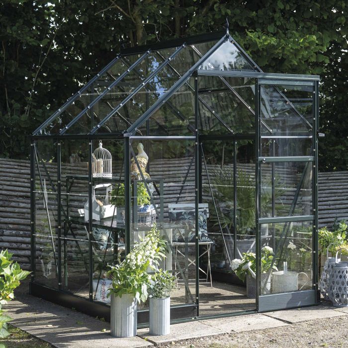 Halls ICON 6 Greenhouse - 3.7m² - 6ft x 6ft - Horticultural - Green main product photo
