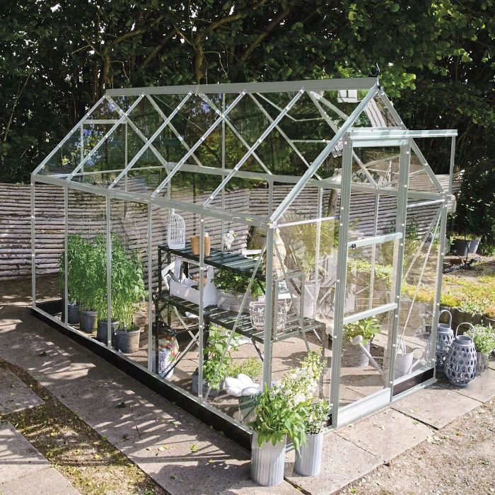 Halls ICON 6 Greenhouse - 6.1m² - 6ft x 10ft - Toughened - Silver main product photo