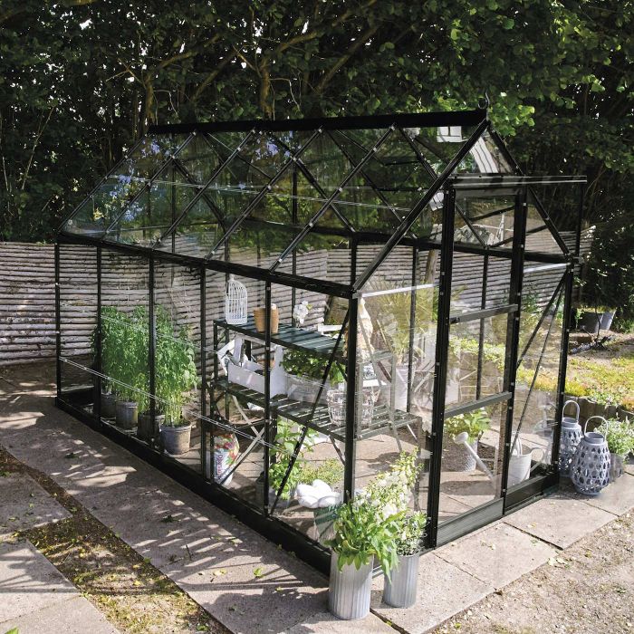 Halls ICON 6 Greenhouse - 6.1m² - 6ft x 10ft - Horticultural - Black main product photo