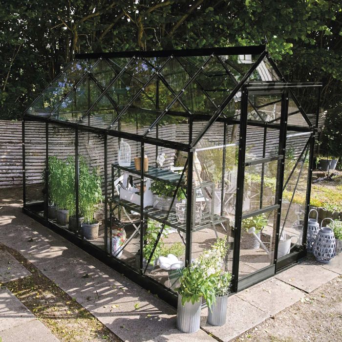 Halls ICON 6 Greenhouse - 6.1m² - 6ft x 10ft - Toughened - Black main product photo