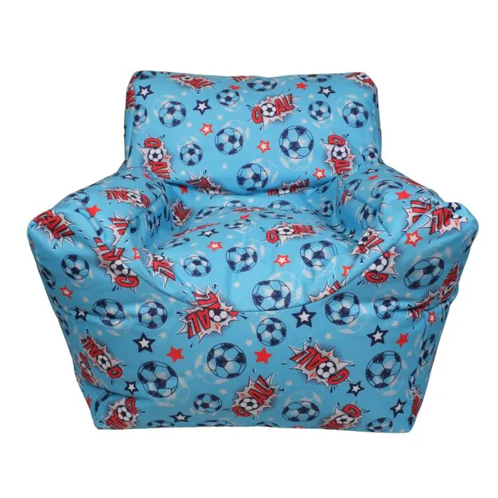 Funzee Kids Small Beanbag Chair - Blue Goal