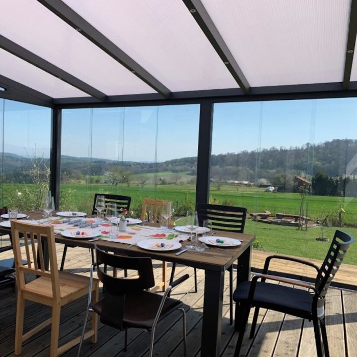 Legend Wall Mounted Room with Polycarbonate Roof 300cm x 250cm - Grey main product photo