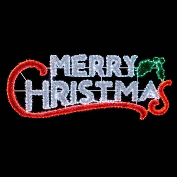 Merry Christmas Tinsel Sign - 600 Multi-LEDs main product photo
