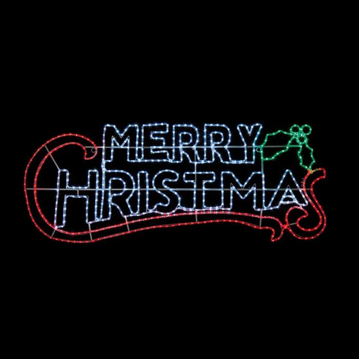 Merry Christmas Sign Rope Light - 600 Multi LEDs main product photo