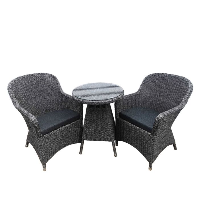 Alexander Rose Monte Carlo Curved Top Armchair Bistro Set - Grey main product photo