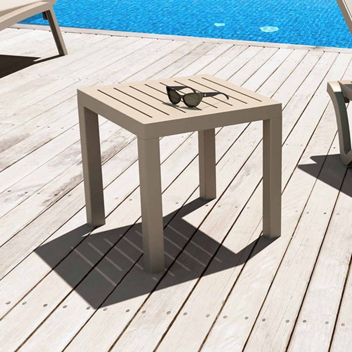 Ocean Taupe Square Side Table main product photo