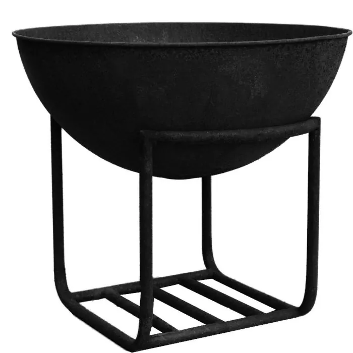 Outdoor Artisan Firebowl on Stand in Black W 57cm Outdoor Artisan Firebowl on Stand in Black W 57cm