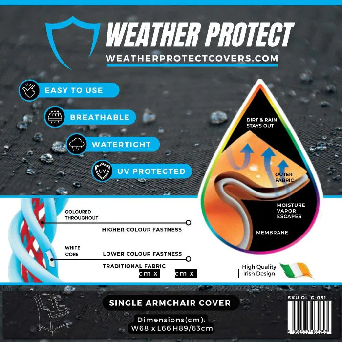 Weather Protect Armchair Cover (90cm x 65cm) Front