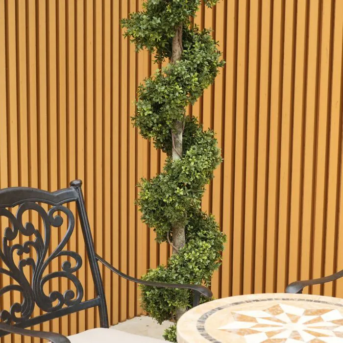 5ft (150cm) Artificial Boxwood Spiral Topiary (UV Protected)
