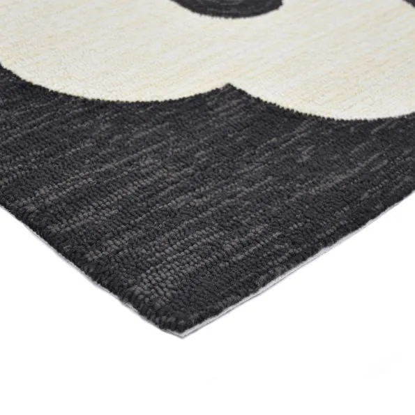 Outdoor Orla Kiely Spot Flower Black Carpet (160cm x 230cm)