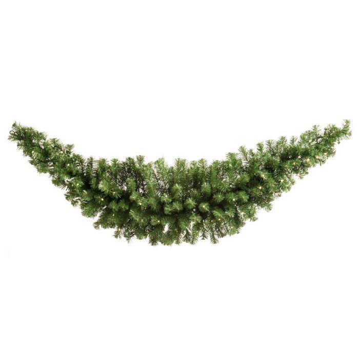 7ft (210cm) Bo Prelit Green Swag - 80 Lights main product photo