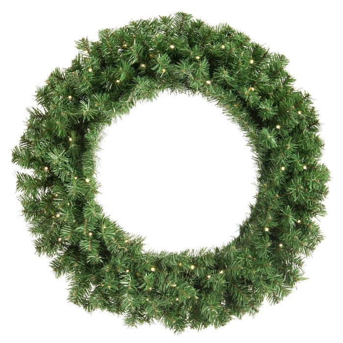 80cm Bo Prelit Green Wreath - 80 Lights main product photo