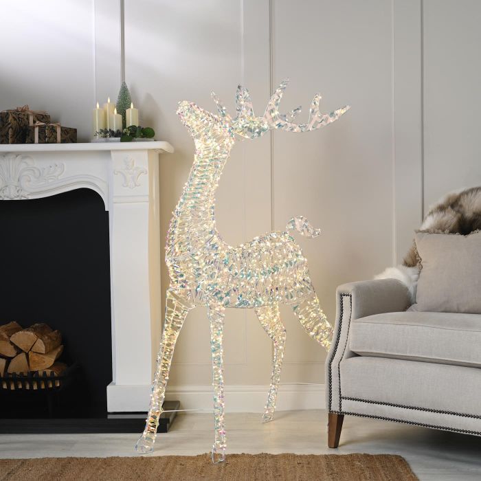 4ft (120cm) Lit Iridescent Reindeer - Multi Function Warm White LED main product photo