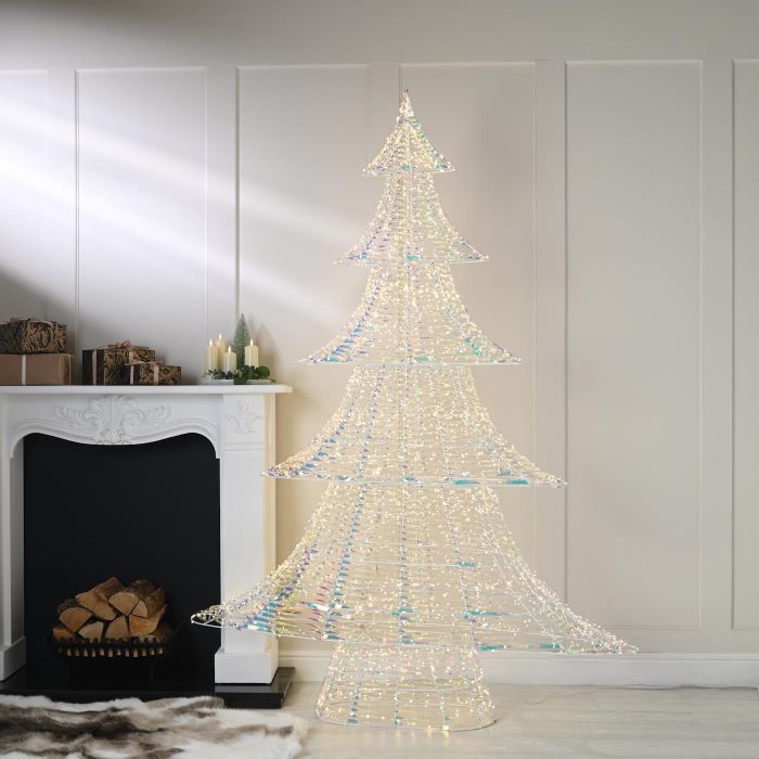 7ft (210cm) Lit Iridescent Display Christmas Tree - Warm White LED main product photo