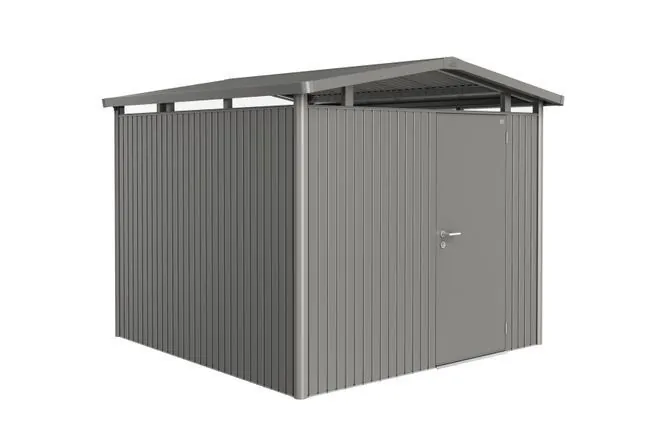 Garden Shed Panorama - Metallic Quartz Grey - 273 x 278 x 227 - Standard Door