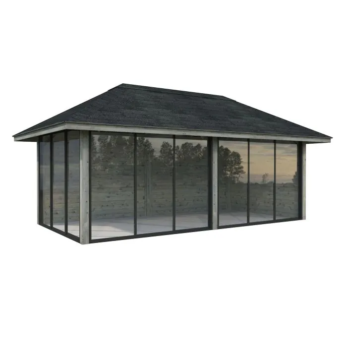 Bianca 16.6m Gazebo with Full Wall and 3 Sliding Doors (319cm x 588cm x 300cm)