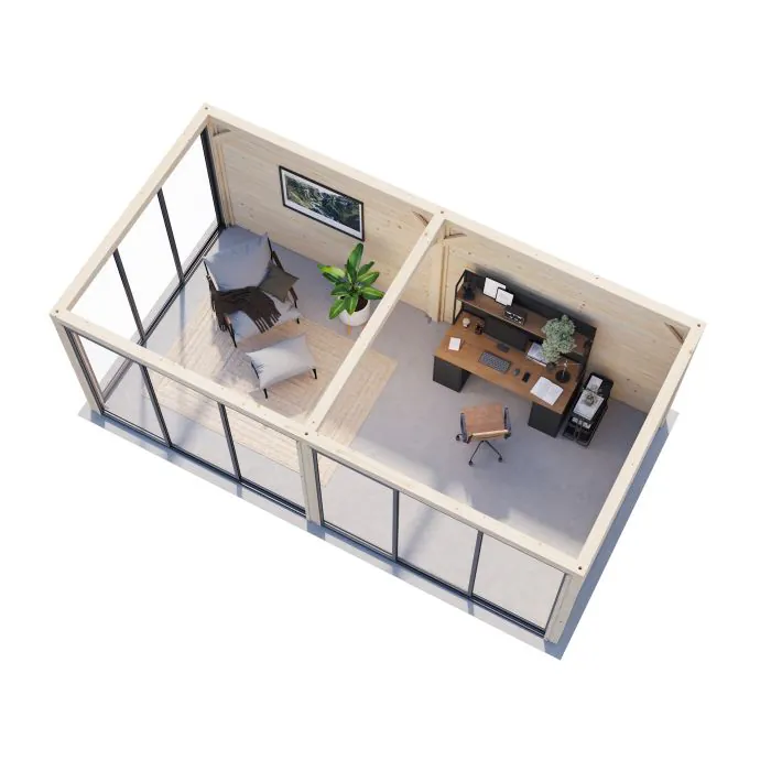 Bianca 16.6m Gazebo with Full Wall and 3 Sliding Doors (319cm x 588cm x 300cm)