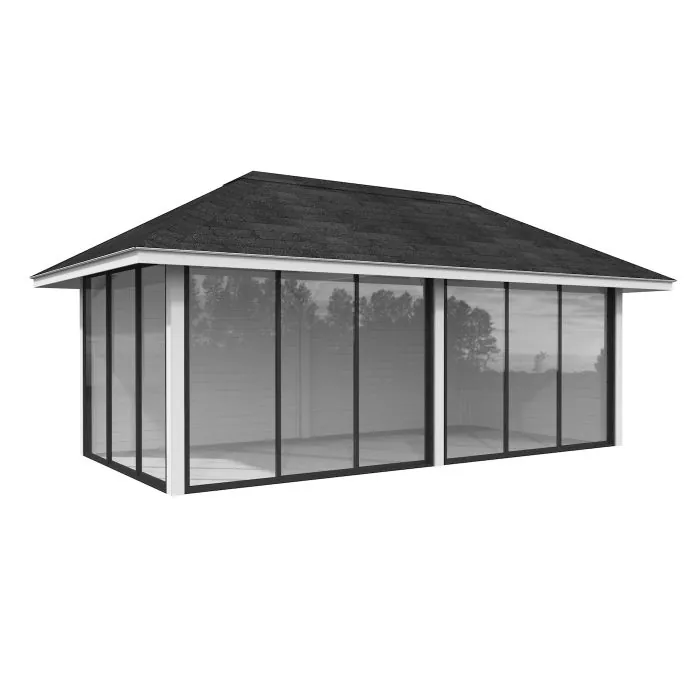 Bianca 16.6m Gazebo with Full Wall and 3 Sliding Doors (319cm x 588cm x 300cm)