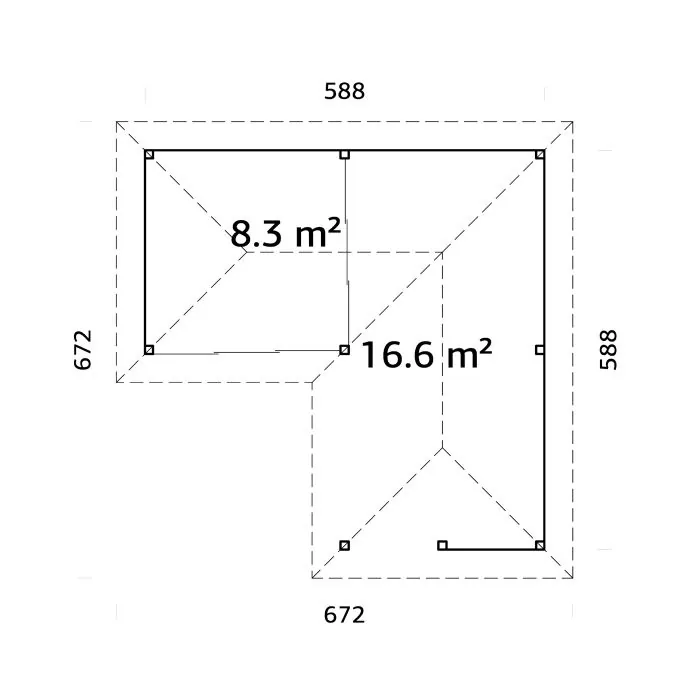Bianca 24.9m L Gazebo with 3 Full Walls, 1 Louvre Wall and 3 Sliding Doors (319cm x 588cm x 588cm)	