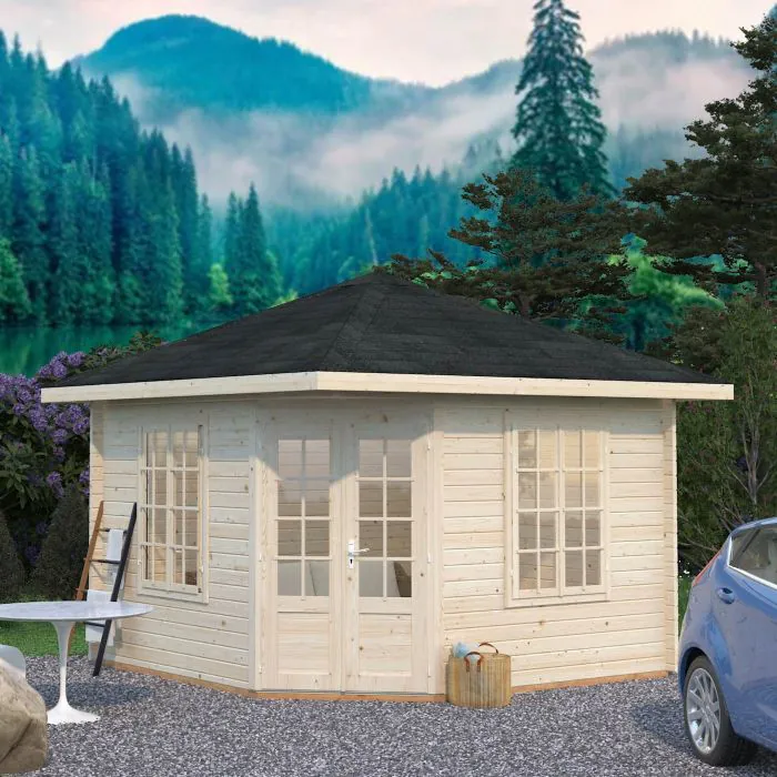Melanie 9.9m Wooden Pavilion with Roof Shingles