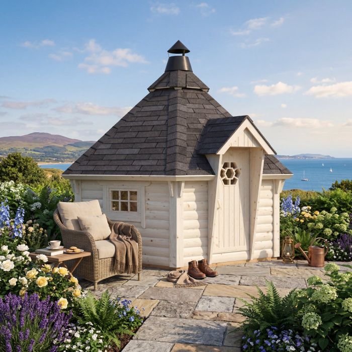 Eva 8.7m BBQ Gazebo Hut including BBQ main product photo