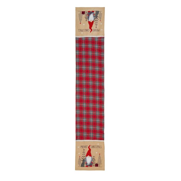 1.8m x 33cm Hessian-Tartan Gnome Table Runner main product photo