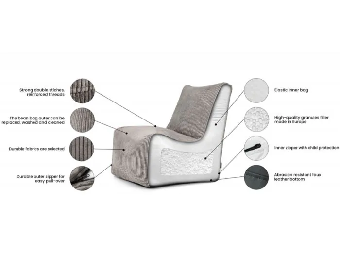 Roll Beanbag 100 Canaria - Grey