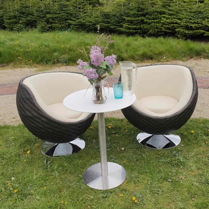 Georgia Luxury Yacht Leather Rotating Chair Bistro Set main product photo