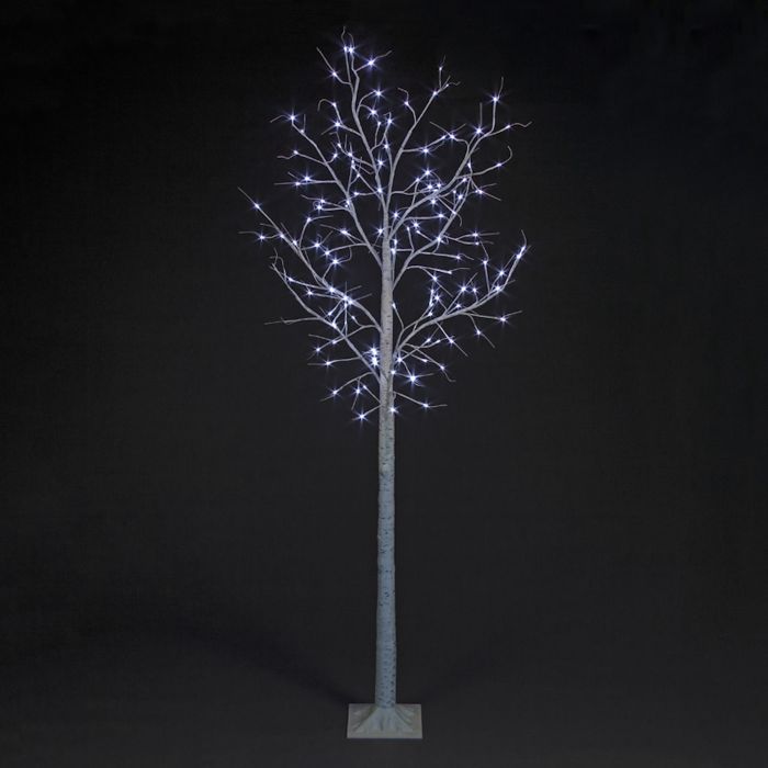 8ft (240cm) Birch Tree with 136 Ice White LEDs main product photo