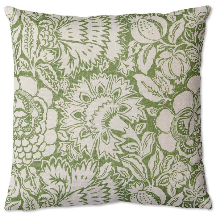 Sanderson - Poppy Damask Green Cushion main product photo