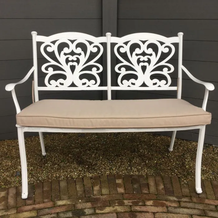 Sapphire Cast Aluminium Bench in White