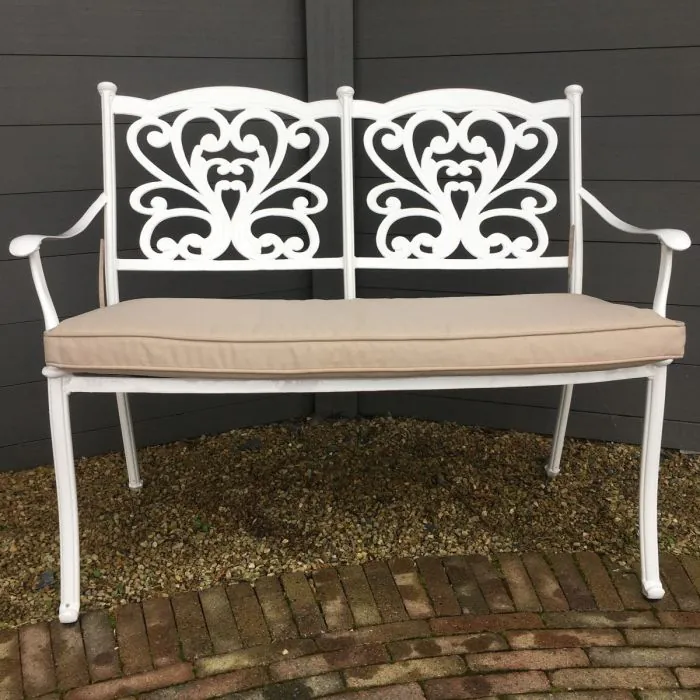 Sapphire Cast Aluminium Bench in White