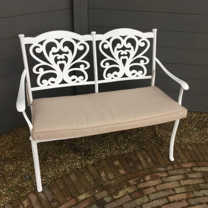Sapphire Cast Aluminium Bench in White